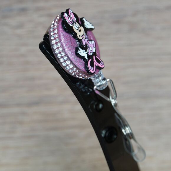 Disney Cartoon Minnie Mouse Retractable ID Badge Reel Belt Clip. - Picture 3 of 4